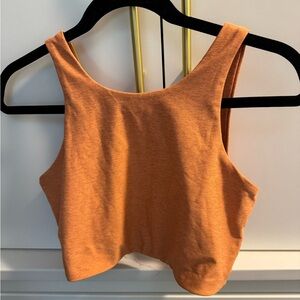 Outdoor Voices Orange Fitted Crop Tank Top